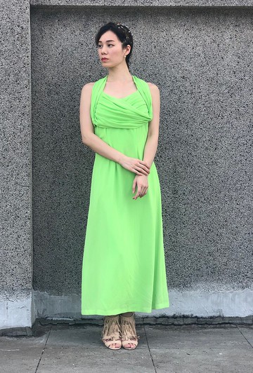 自由緞帶婚宴感小洋裝