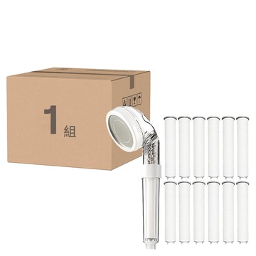 Reverence 噴射水壓微過濾蓮蓬頭 + 12入濾芯組  1組  單色