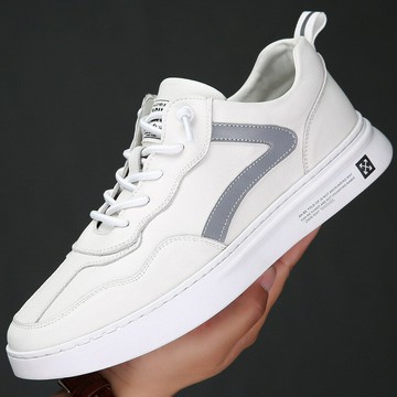 歐洲站2024夏季小白鞋男真皮潮流透氣休閑鞋男士青年運動板鞋