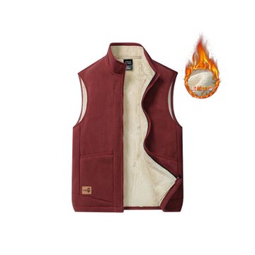 羊羔絨馬甲背心男士秋冬新款內外穿保暖馬甲大碼休閑加絨老年外套