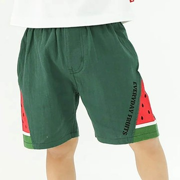 日本 ZOOLAND - 100%棉 水果切片印花舒適短褲-西瓜