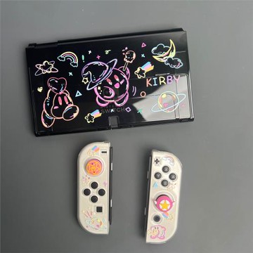 任天堂switch保護殼oled硬底座殼硅膠手柄ns續航版保護套