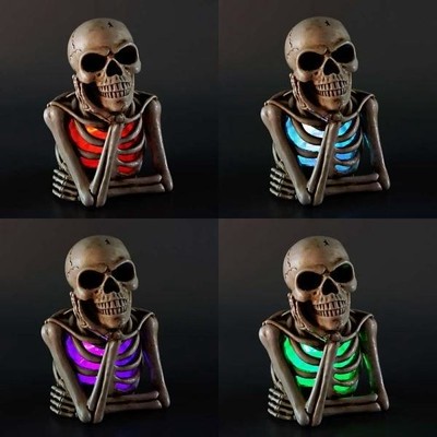 光る LED メタリックドクロ はにかむ BE-SHY METALLIC SKULL