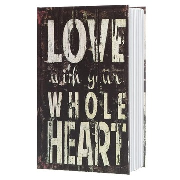 書本保險箱 密碼鎖 金屬材質  LOVE 棕色