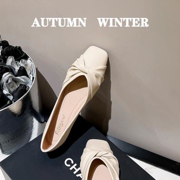 氣質小香風方頭單鞋女平底2025新款鞋子秋季淺口女鞋女士軟底瓢鞋