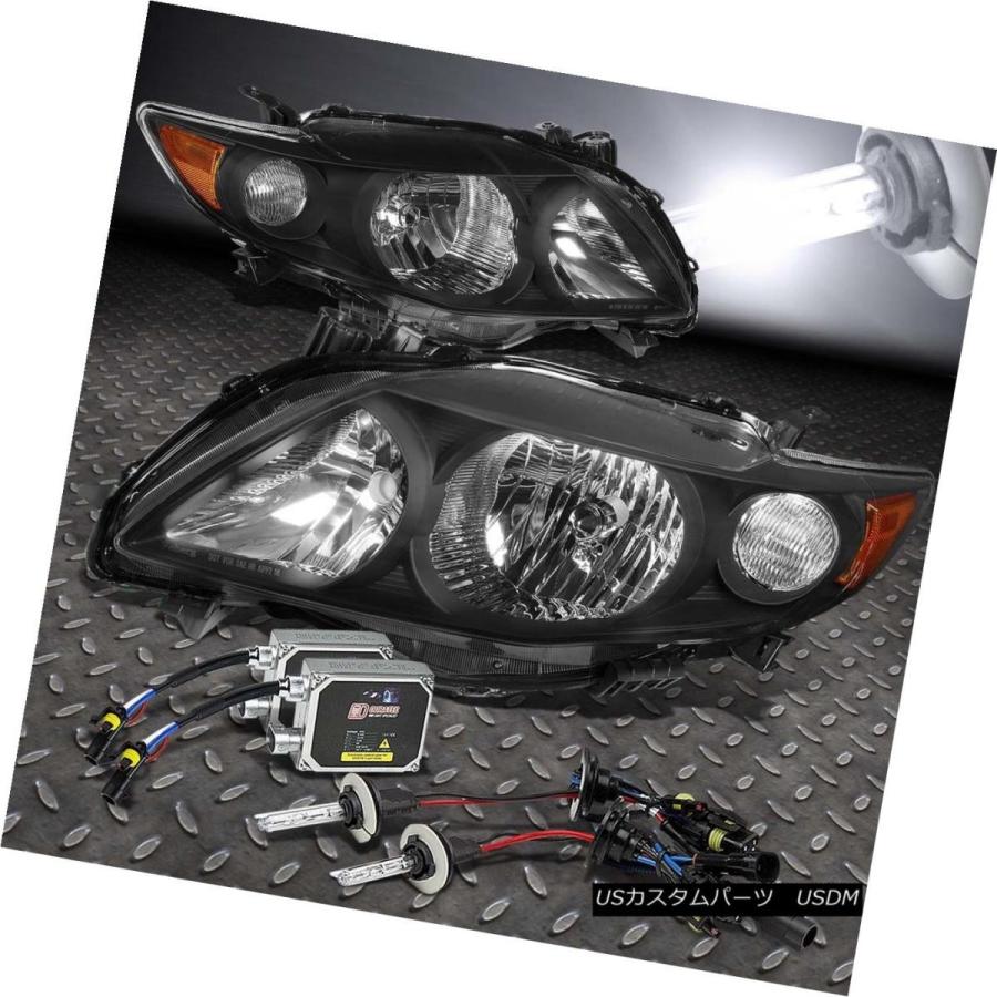 ヘッドライト BLACK HOUSING HEADLIGHT + AMBE Rコーナーランプ+ 6000K HIDキット、 通販 LINE