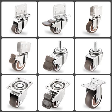 靜音腳輪轉向滾輪定向輪橡膠輪萬向滑輪嬰兒床萬向輪配件輪子大全