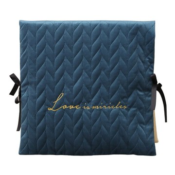 Mega 現代壓紋絲絨椅背套墊 附綁帶  93 x 45cm  孔雀藍  1個