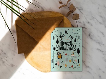 聖誕夜不孤單【CM20034】洛可可草莓手創 卡片明信片含信封