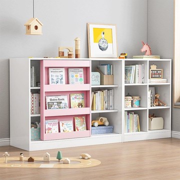 兒童書架置物架繪本收納架閱讀臥室一體落地組合木質學生矮柜書柜