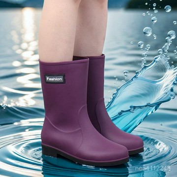 💰限時半價💰雨鞋女款水靴防水防滑水鞋膠鞋中筒雨鞋女成人女士新款雨鞋防臭 S71U