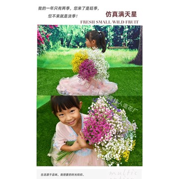 今天買明天到】四岔108頭 仿真滿天星 塑料花 工藝品花材 香薰配花手捧花假花  HRCO