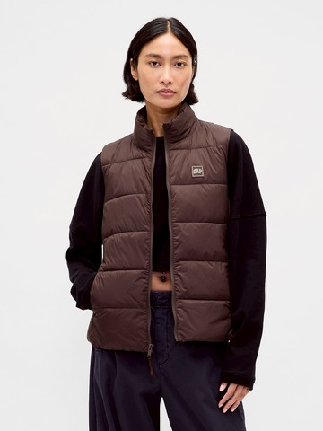 女裝 立領背心外套-棕色