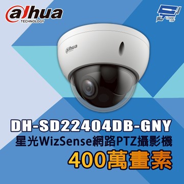 昌運監視器 大華 DH-SD22404DB-GNY 400萬畫素 星光 WizSense 網路PTZ攝影機