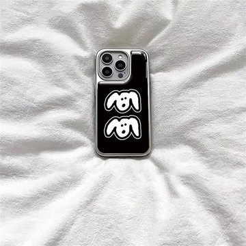 ✨iPhone手機殼✨ins風可愛簡筆畫小狗玻璃手機殼適用蘋果iPhone17promax手機殼軟