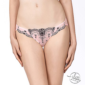 Lady 花舞魅影系列 刺繡/性感/低腰三角褲 (浪漫粉)