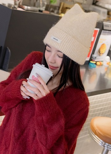 貓耳設計暖暖毛帽