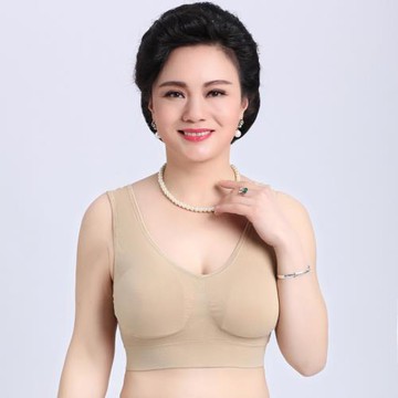 中老年內衣女媽媽文胸背心無鋼圈防下垂睡眠胸罩大碼薄款運動透氣