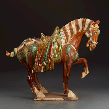 唐三彩戰馬古董古玩收藏真品出土瓷器擺件老物件老貨陶瓷