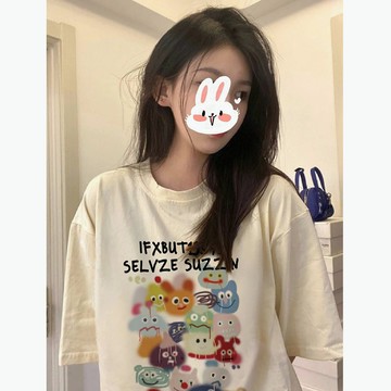 【林木木】100%純棉 衣服 短袖 t恤 oversize t恤 ins 風 女生上衣 短袖t恤 純棉 t恤