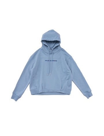 清新花語輕薄連帽T(淺藍)-女【暖陽絨】