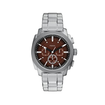 Machine 深森旅行者三眼手錶 銀色不鏽鋼錶帶 44 MM FS6144