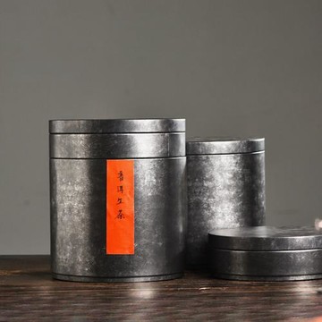 家用普洱茶葉罐茶餅防潮收納盒多層儲存罐鐵罐鐵盒大號馬口鐵茶罐