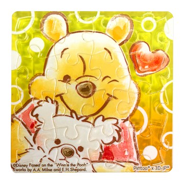 HUNDRED PICTURES 百耘圖 大臉系列 拼圖磁鐵 HPD0116052 直徑55mm 方 Winnie The Pooh 小熊維尼 愛的抱抱  1個  16片