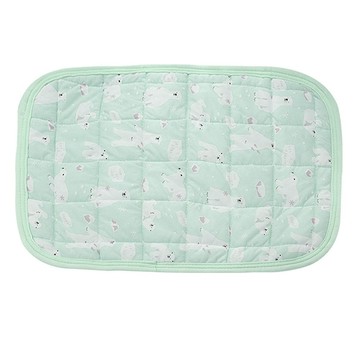 咕沛日常 寵物涼感墊/寵物涼墊/冰絲涼墊  綠色白熊  M(60 x 50cm)  1個