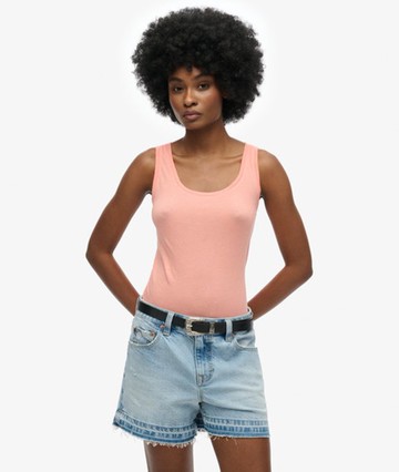 Superdry Women's Studios Lightweight Racer Vest Top Cream Size: 10