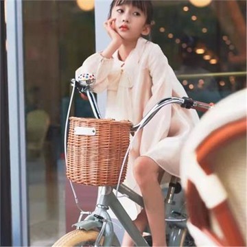 籐編掛式腳踏車菜籃