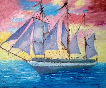 油畫 Brigantine