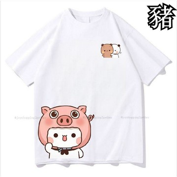 【12生肖情侶裝】一二布布衣服 一二布布情侶衣  男女情侶裝 短袖 上衣 衣服 純棉T恤 男女同款 純棉上衣 透氣吸汗
