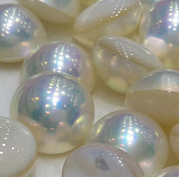 純美珍珠天女色炫彩強光馬貝珍珠單顆馬貝珍珠5A強光天然