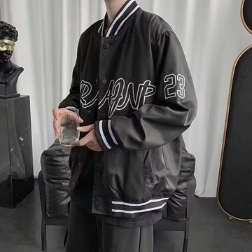 美式棒球服男寬鬆秋季高街潮流休閒夾克外套男