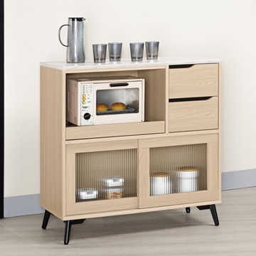 MUNA家居  朵利斯3尺仿石面餐櫃/碗盤櫃/下座    90X40X90cm