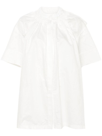 Jil Sander - long ruffle-collar shirt - women - Ramie/Cotton - 34 - White