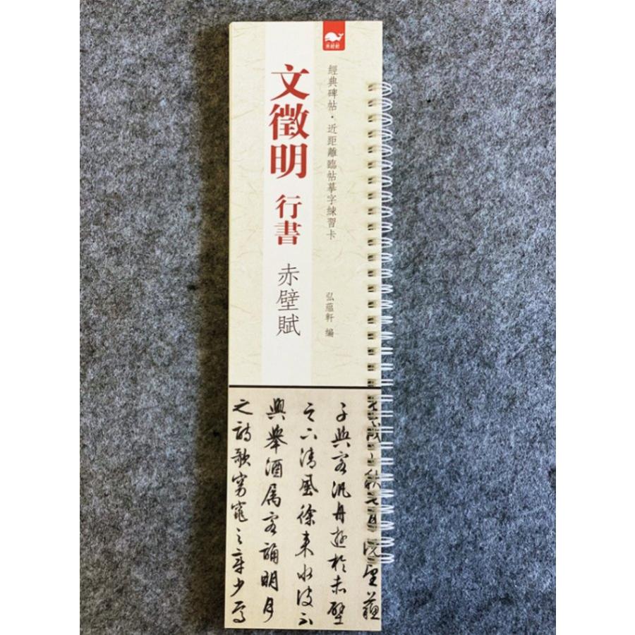 文徴明　行書　赤壁賦　経典碑帖・近く臨帖練習カード　中国語書道 #32463;典碑帖近距#31163;#20020;帖#25721;字#32451;#20064;