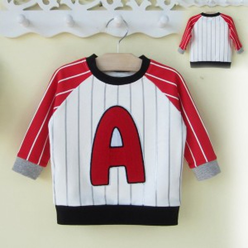 送料無料子供 新生児 ｔシャツ 長袖 ストライブ柄 プルオーバー クルーネック 英文字a飾り パーカ トレーナー トップス 上着 通販 Lineポイント最大1 0 Get Lineショッピング