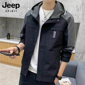 JEEP SPIRIT痞帥夾克男士2026年新款春季休閑運動工裝上衣外套男