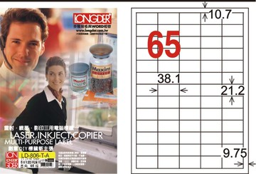 【龍德】LD-806-T-C A4透明護貝膜標籤(不可列印) 21.2x38.1mm【APP滿額下單10%點數(單一帳號最高5000點)】1/31止