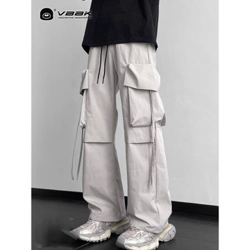 VBBK日系潮牌痞帥工裝褲子男秋季寬松抽繩設計感青少年情侶休閑褲