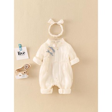 嬰兒女寶寶秋裝套裝衣服外出服連體衣外套新生兒公主裙包屁衣裙子