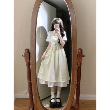 (免運)日系文藝學院風連衣裙女夏季可愛甜美小清新氣質淑女裙子收腰顯瘦