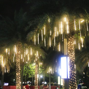 流星雨led燈掛樹上戶外防水彩燈閃燈串燈滿天星亮化裝飾燈流水燈