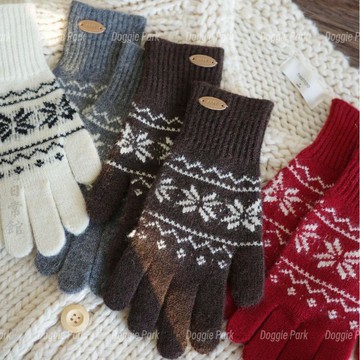 🔥3件8折🍊臺北出貨🍊可開發票出口日韓單2026新款費爾島針織手套秋冬保暖百搭學生觸屏撞色防寒