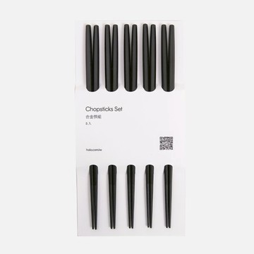 伊登合金八角筷22.5cmx5入 黑