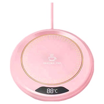 暖杯墊 三檔開關 USB款  ABS材質 20W暖杯墊  10.5 x 10.5 x 1.6cm  粉色  1個