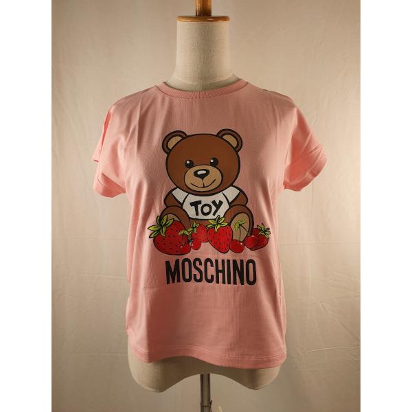 MOSCHINO モスキーノ キッズ ロゴ TEDDYストロベリー Tシャツ ピンク  