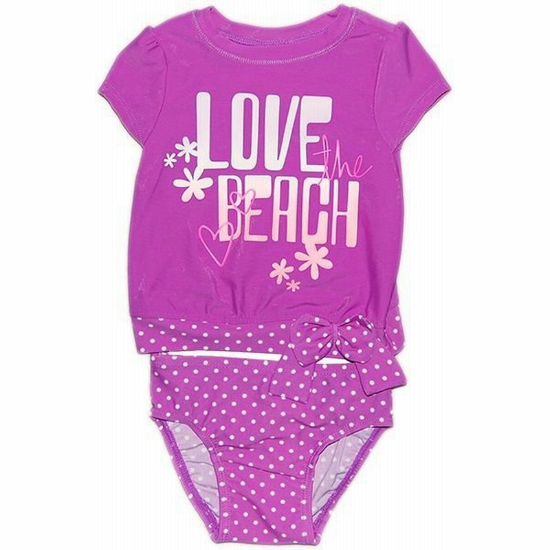 オールドネイビー Old Navy 女の子用パープルリボンlove Beachラッシュガード水着上下セット 出産祝い 水玉模様 紫スイムウェア水着 通販 Lineポイント最大0 5 Get Lineショッピング